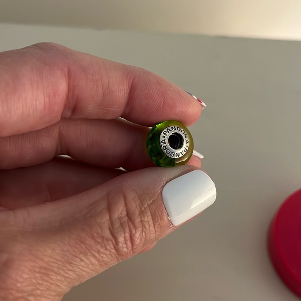 AUTHENTIC Pandora Murano green and yellow bead - ALE 925